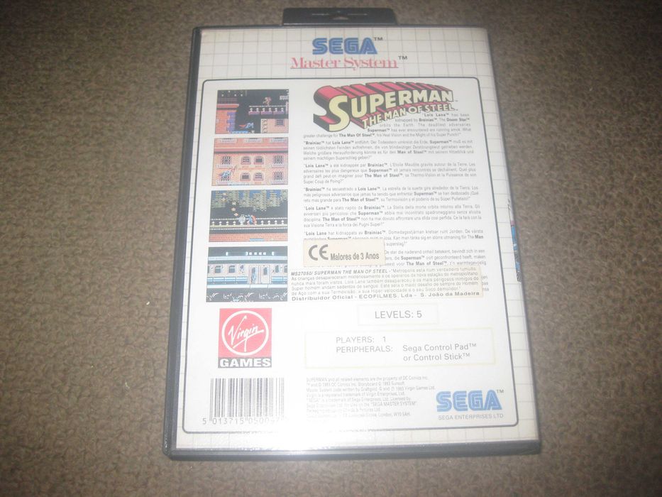 Jogo "Superman: The Man of Steel" para Sega Master System/Completo!
