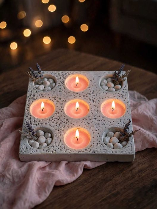 Base / suporte 9 velas cerâmica