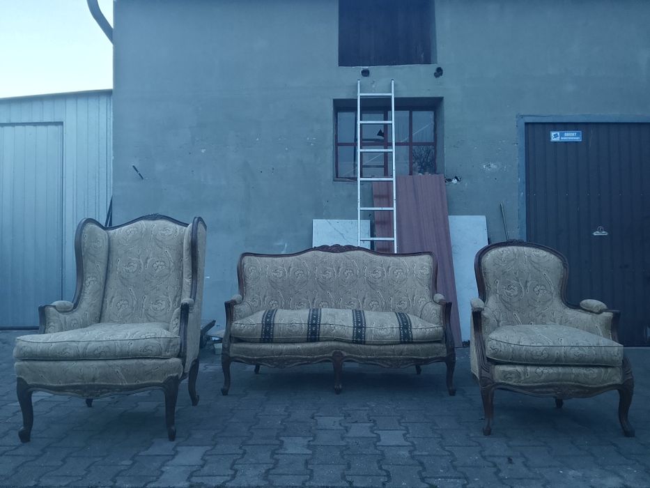 Piękny komplet sofa 2 ka i 2 fotele Ludwikowskie