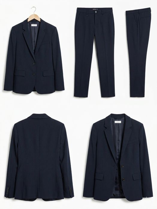 Fato completo (blazer e calças) azul escuro