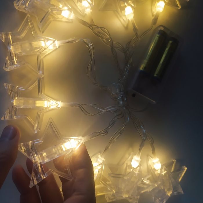 Гирлянда с прищепками - звёздами для фото