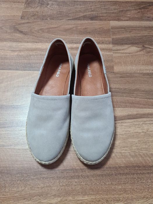 Anna Field leather espadryle wkładane damskie Szare rozmiar 39
