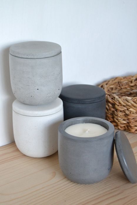Бетонні ємності для свічок ручної роботи, кашпо під свічки, декор