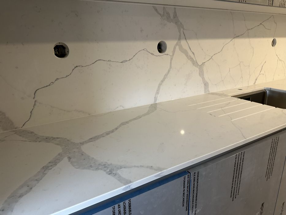 Bancada de cozinha quartzo marmore
