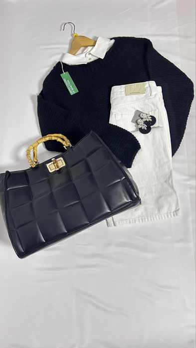 Wełniany sweter z moherem BENETTON | L | nowy