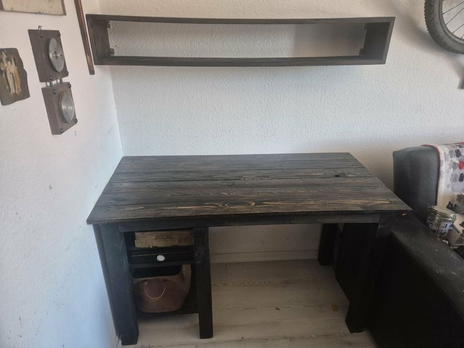 Biurko rustykalne ręcznie robione prawdziwe drewno