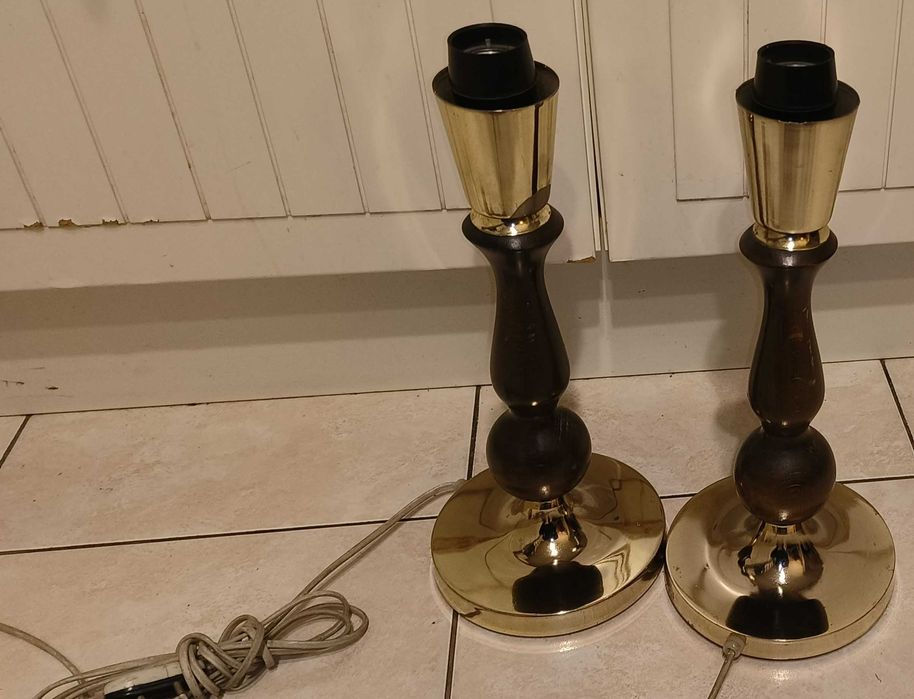 Lampy stołowe -oprawy Polam Poznań vintage PRL