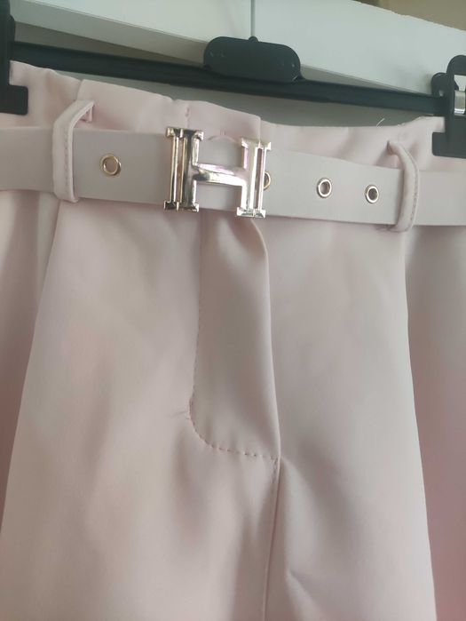Pudrowe spodnie S M L Made in Italy