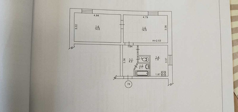 Продаж  1-кімн.квартири, вул. Світлицького, 21