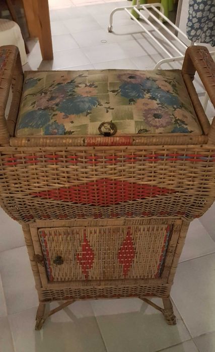 niciak wiklinowy stary szafka oryginalny naturalny Skandynawia