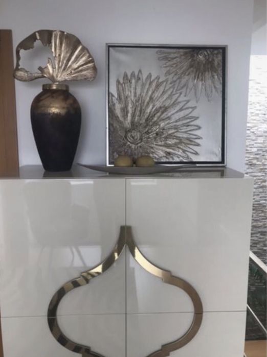 Quadro / tela 70x70 com moldura dourada