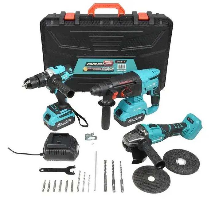 Набір акумуляторних інструментів Grand Болгарка Шурупокрут Перфоратор