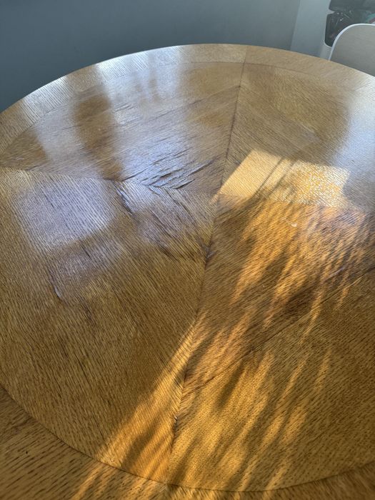 Okrągły stół Art Déco, lata 20.–30., fornir – do renowacji