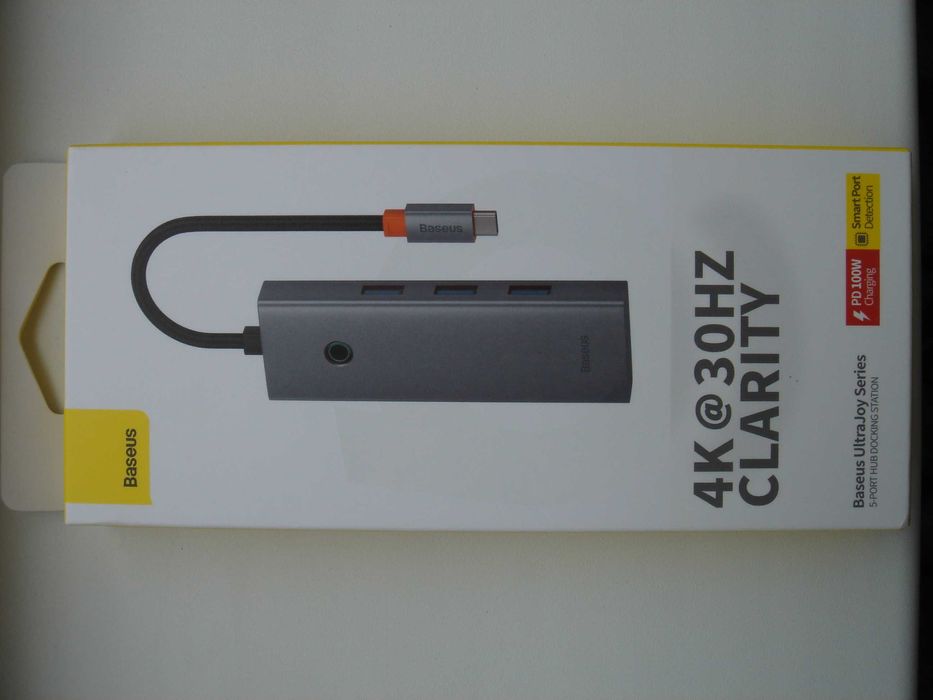 Концентратор/хаб/док станція Baseus 5 in 1 Type-C, USB 3.0, HDMI 4К