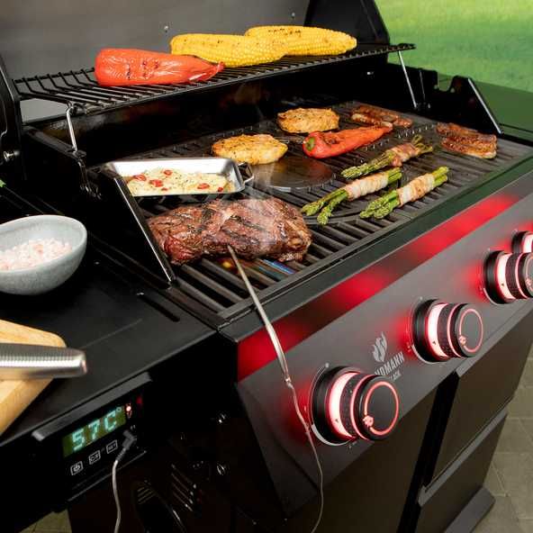 GRILL GAZOWY Landmann Black 4+1 Szuflady DUŻY ŻELIWNY RUSZT+LED 800C