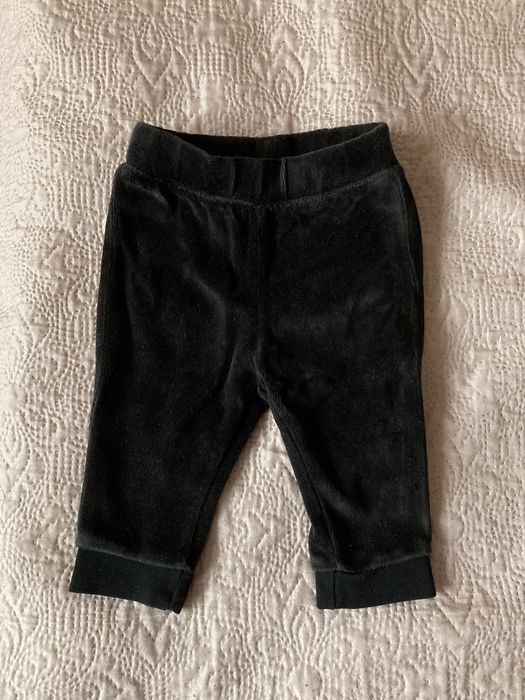 H&M welurowe spodnie niemowlęce 68 czarne