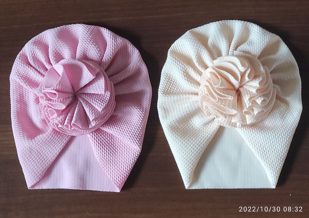 Nowe Czapki Turbanki dla dziewczynki 0-9 miesiąca Nowe