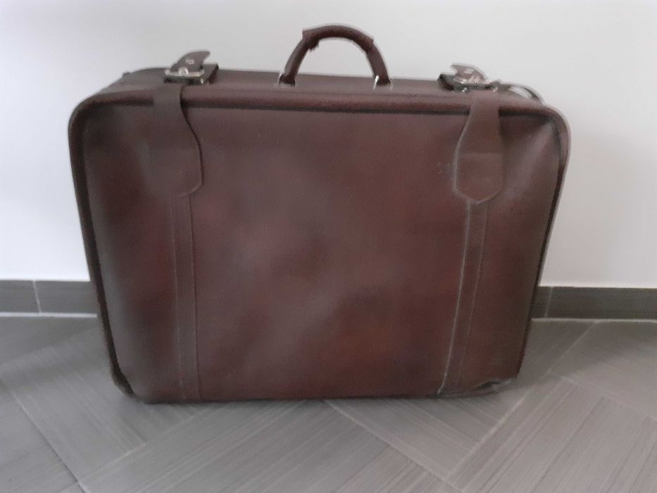walizka starego typu - sztuczna skóra - stan idealny