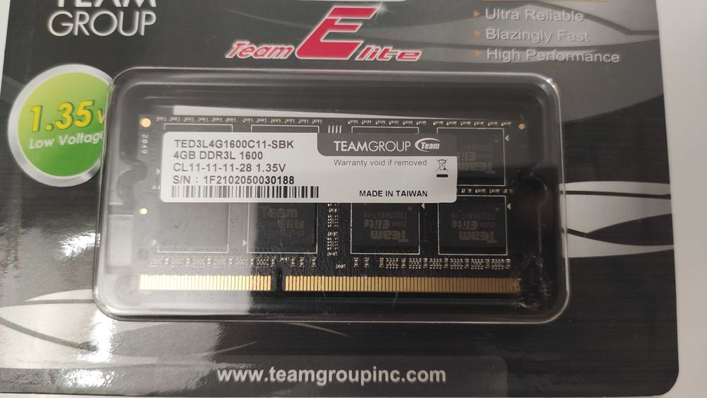 Оперативная память SODIMM DDR3 4GB 1600 Team (TED3L4G1600C11-SBK)