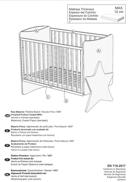 Berço de bebe Trama + colchao