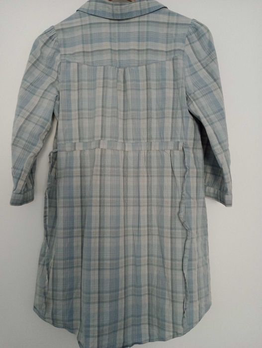 koszula ciążowa kratka błękitna