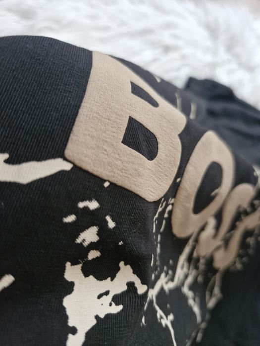 Koszulka męska tshirt bawełniany czarny grubszy materiał solidna s bos