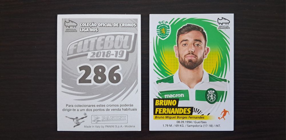 3 cromos futebol de Bruno Fernandes da Panini