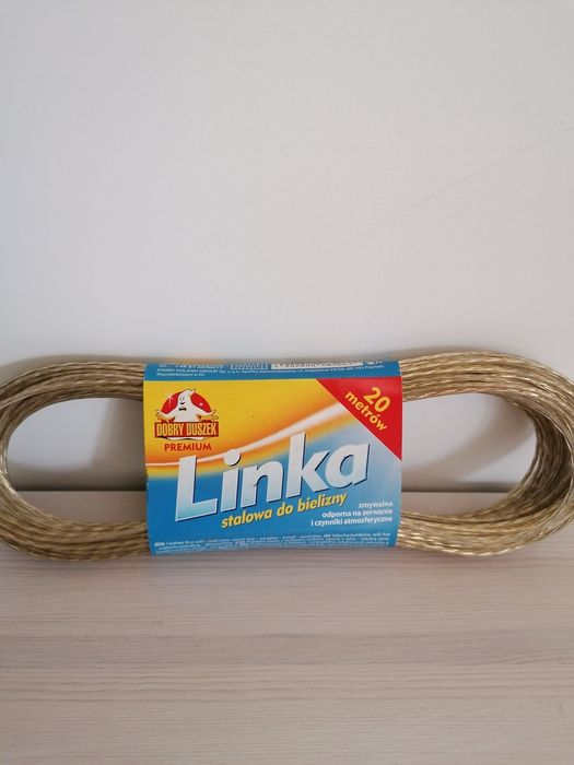 Linka stalowa powlekana  i sznur biały mocny 20 m