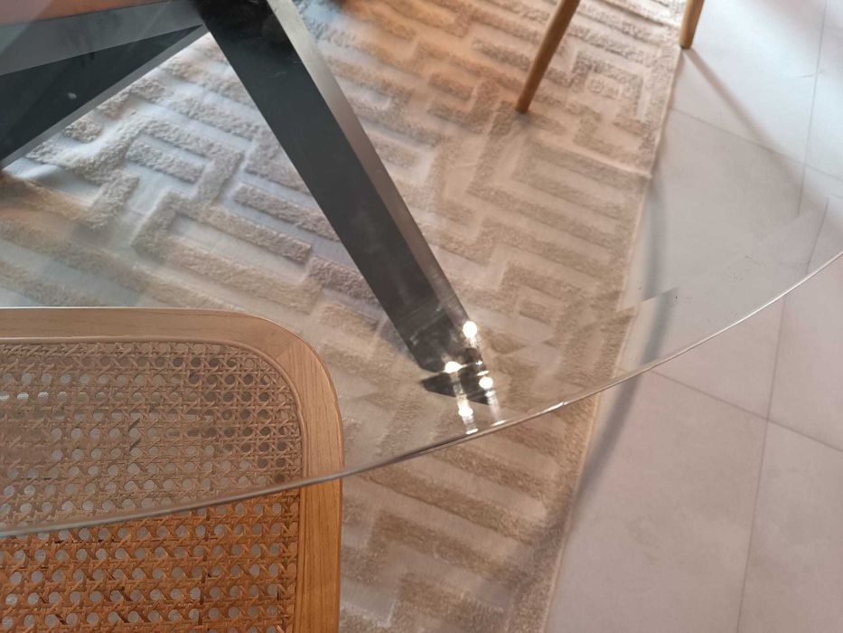 Mesa redonda vidro área store