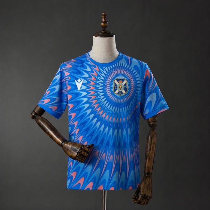 Camisola Oficial CD Tenerife Macron Azul / Rosa. Do S até 4XL