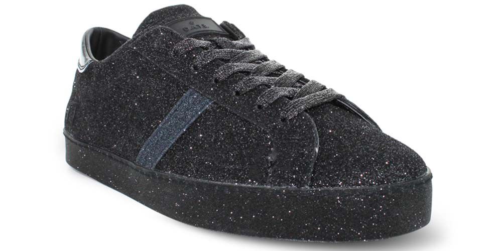 D.A.T.E. Półbuty damskie - Coco' Patch Black - r 37 - czarne skórzane