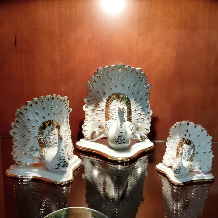 Conjunto 3 pavões decorativos64738466763009120