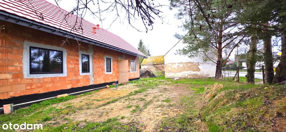 Nowy dom parterowy 78 m2 - stan surowy zamknięty.