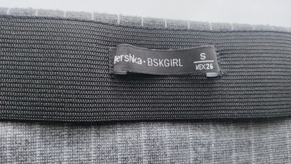 Bershka spódnica w paski szara S 36