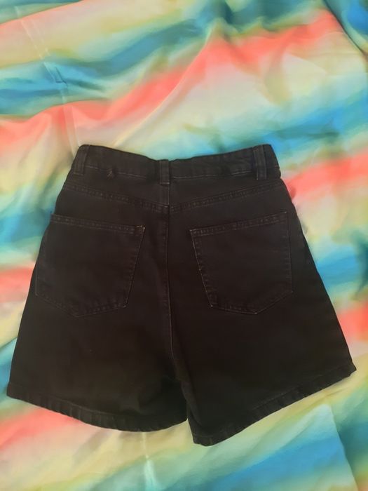 Krótkie jeansowe czarne spodenki cropp xs