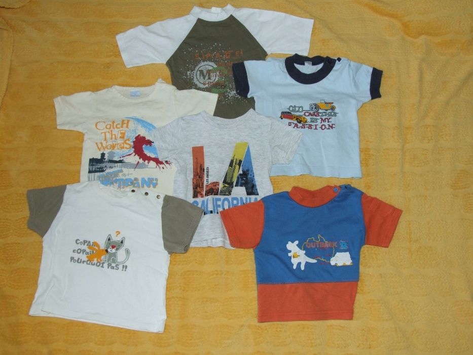 Bluzki na krótki rękaw 80/86 cena za 6 szt.