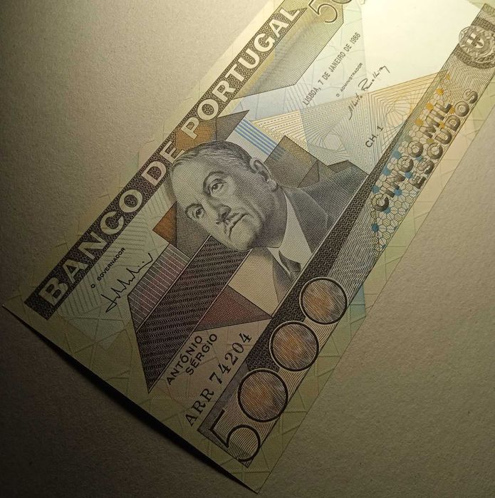 Nota 5 mil escudos 1986 António Sergio NOVA - Envio Gratis
