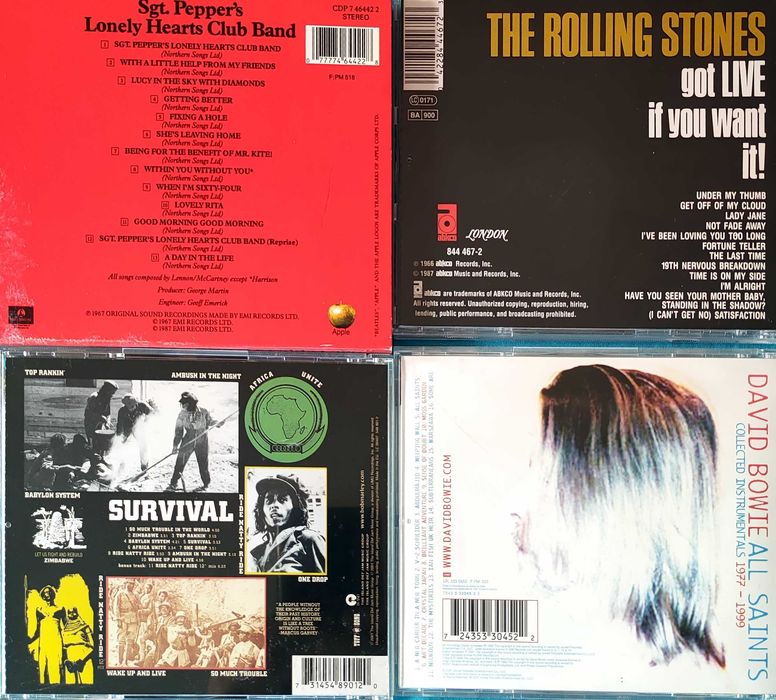 7 cd's originais, The Rolling Stones, David Bowie...