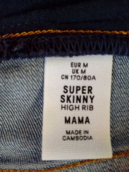 Jeansy ciążowe h&m M