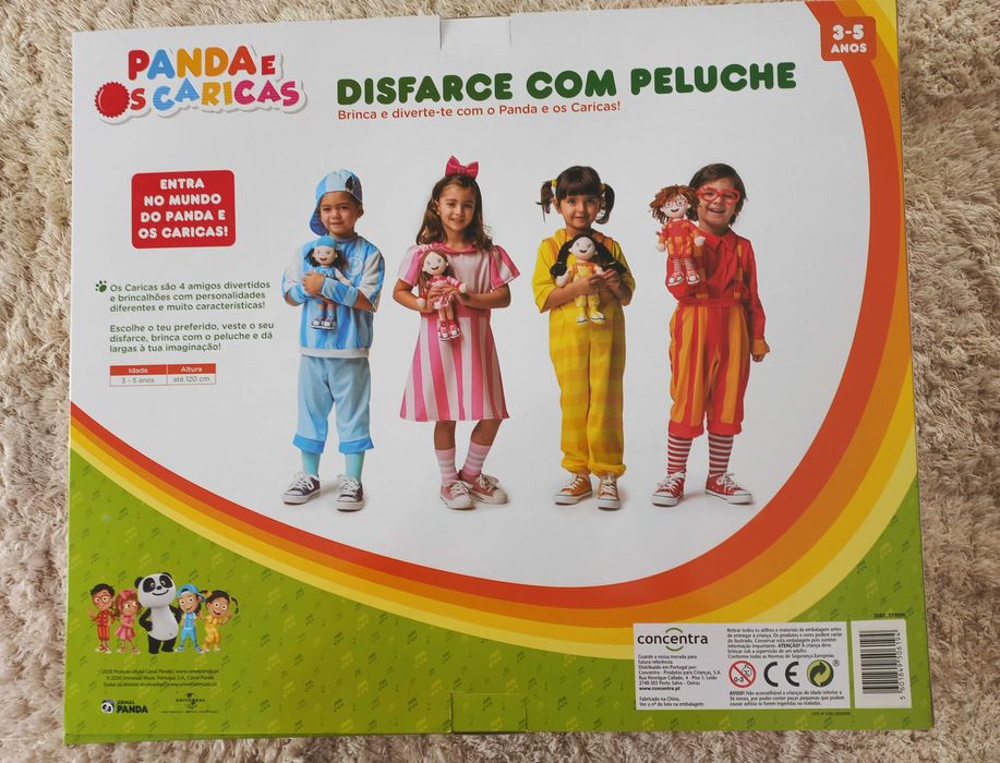 Disfarce mais peluche - Panda e os Caricas