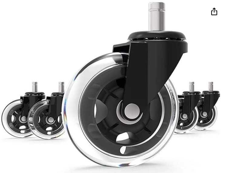 5 Rodas Silicone para cadeira - 11mm
