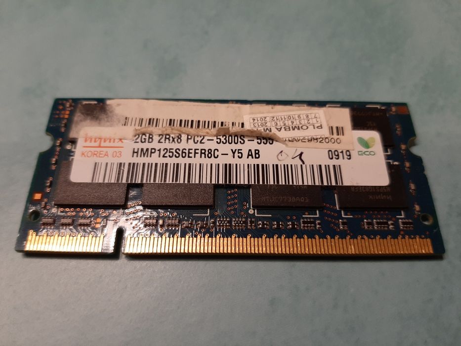 DDR2 HYNIX 2GB 2Rx8 PC2-5300S-555-12 HMP125S6EFR8C Pamięć DDR2 laptop