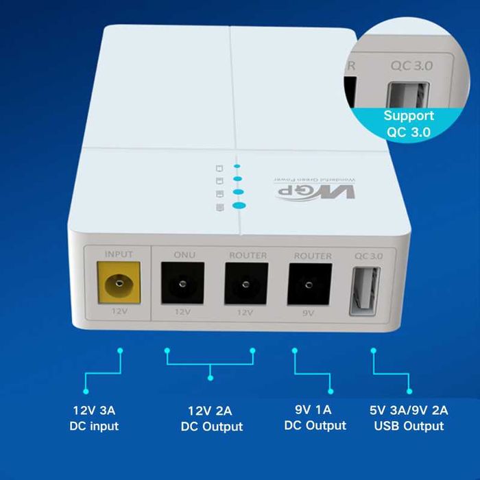 Mini ups Дбж WGP 13500mAh 27W повербанк для роутера безперебійник