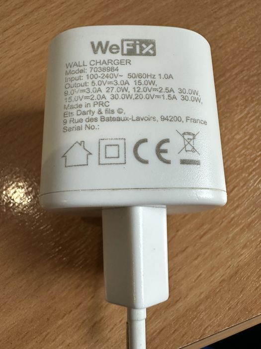Carregador WeFix USB-C 30W - Branco