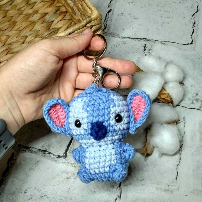 Брелок Стич вязаный ручной работы амигуруми Hand Made 8х8 см