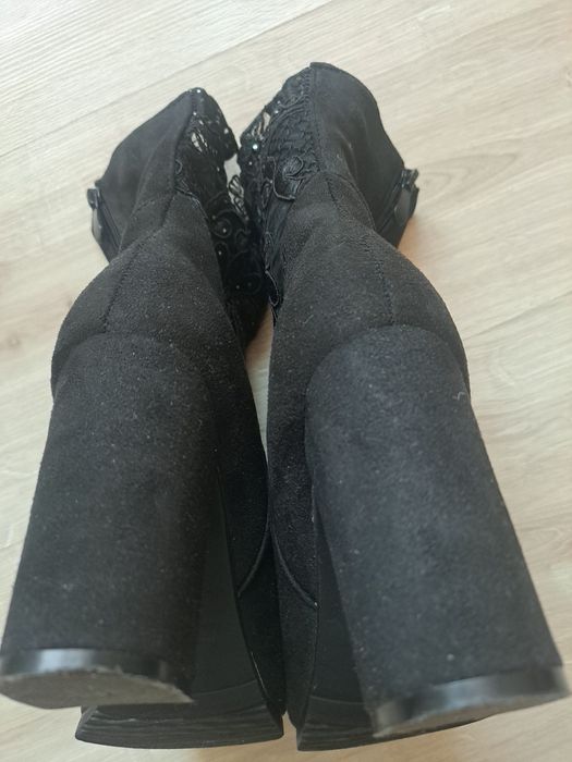 Botki z zamszu  róż 36