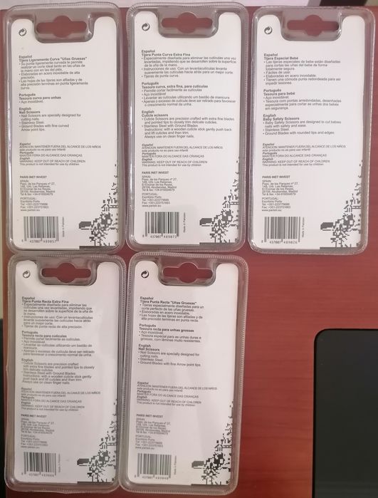 Tesouras manicure em aço inoxidável Novas e seladas
