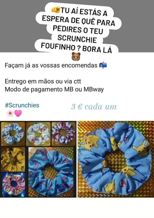 Scrunchie

Apenas 1 unidade

Façam já as vossas encomend