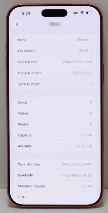 iPhone 17 Pro Max 256Gb Cosmic Orange