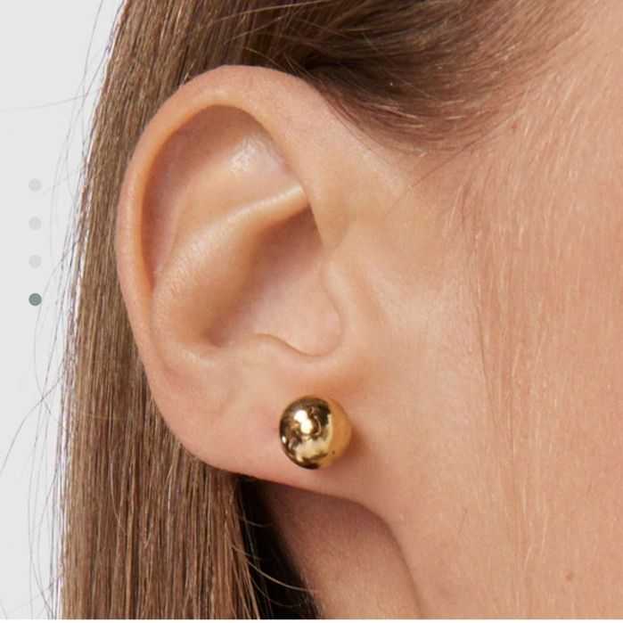 Kolczyki z misiem żółte srebro vermeil 925 z naturalnymi kamieniami